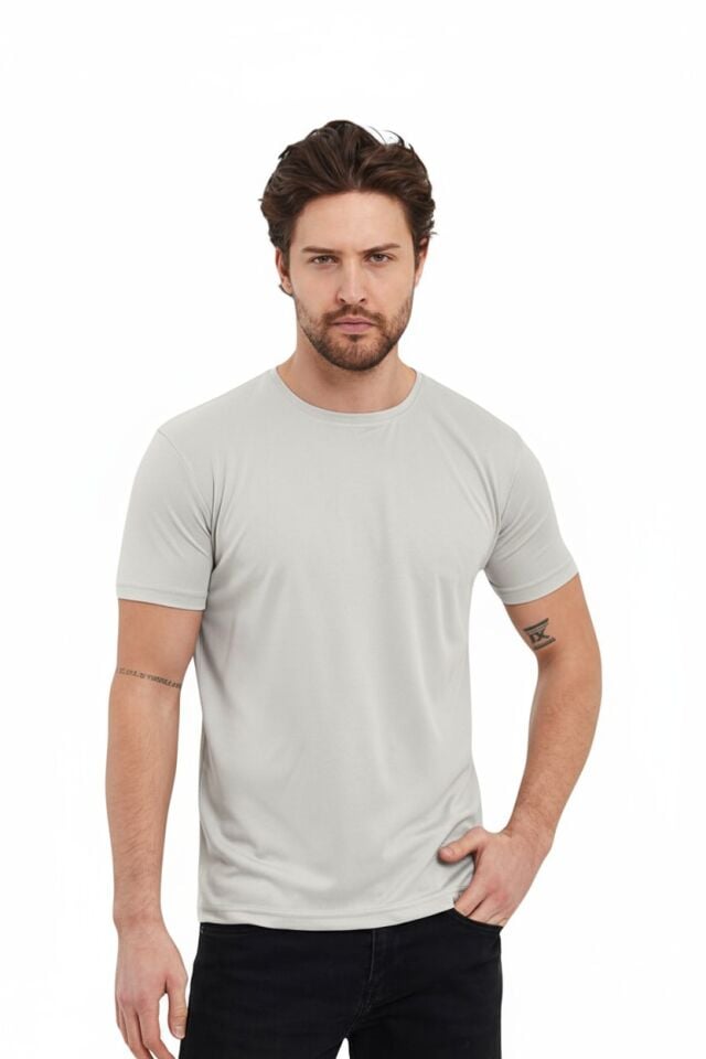 Benetton Gri 0 Yaka Tişört