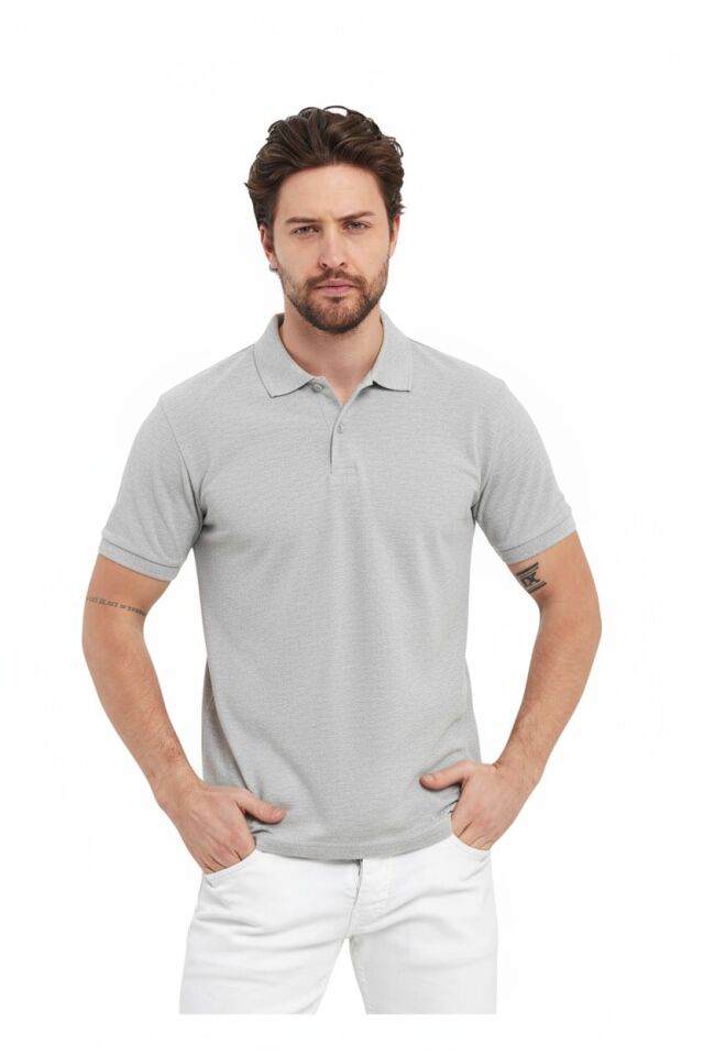 Benetton Gri Polo Yaka Tişört