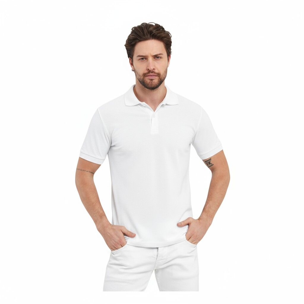 Beyaz Polo Yaka Tişört
