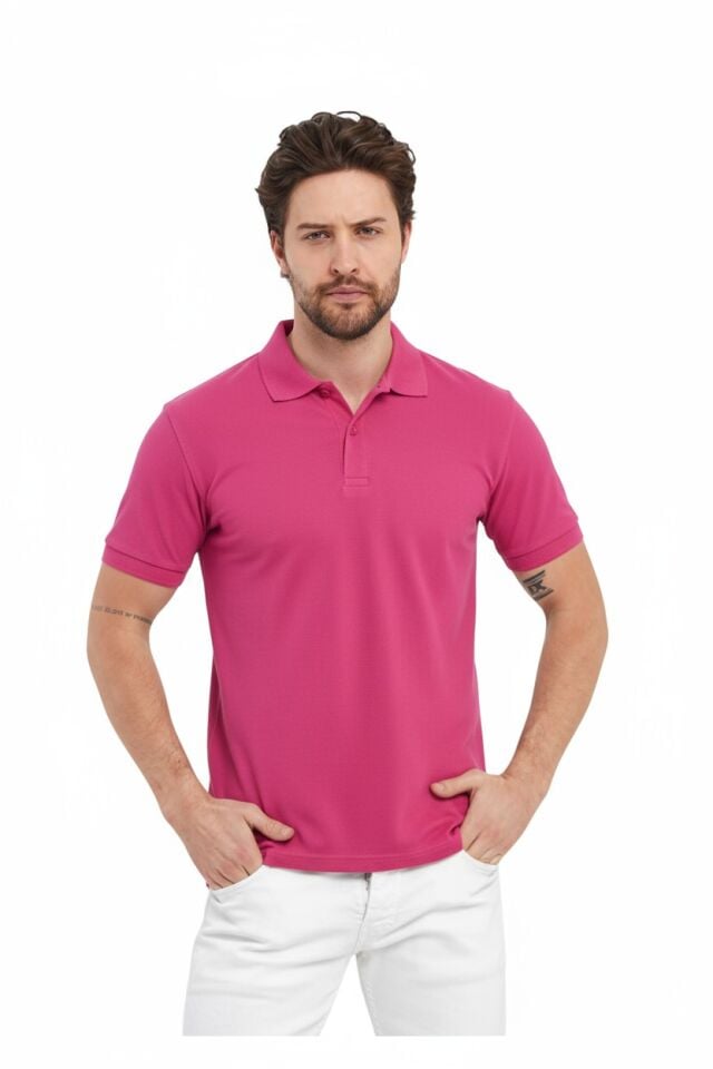 Fuşya Polo Yaka Tişört