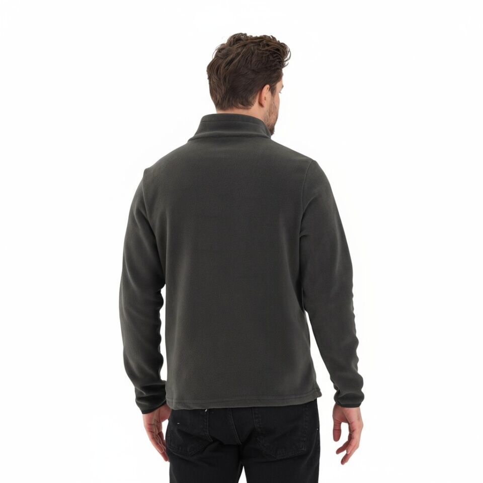 Füme Yarım Fermuarlı Polar Sweatshirt