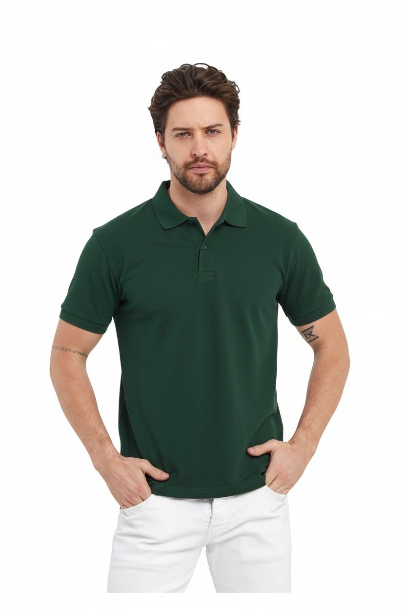 K.Yeşil Polo Yaka Tişört