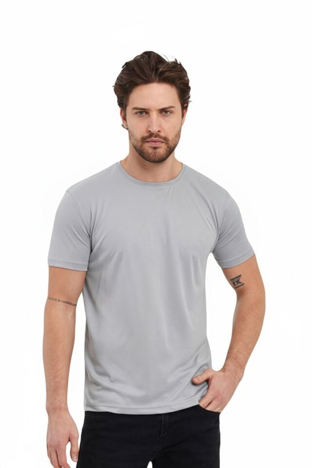 Kappa 0 Yaka Gri Tişört