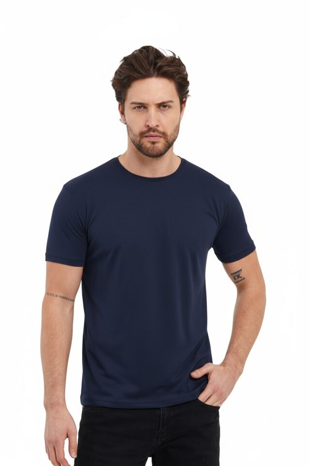 Kappa 0 Yaka Lacivert Tişört