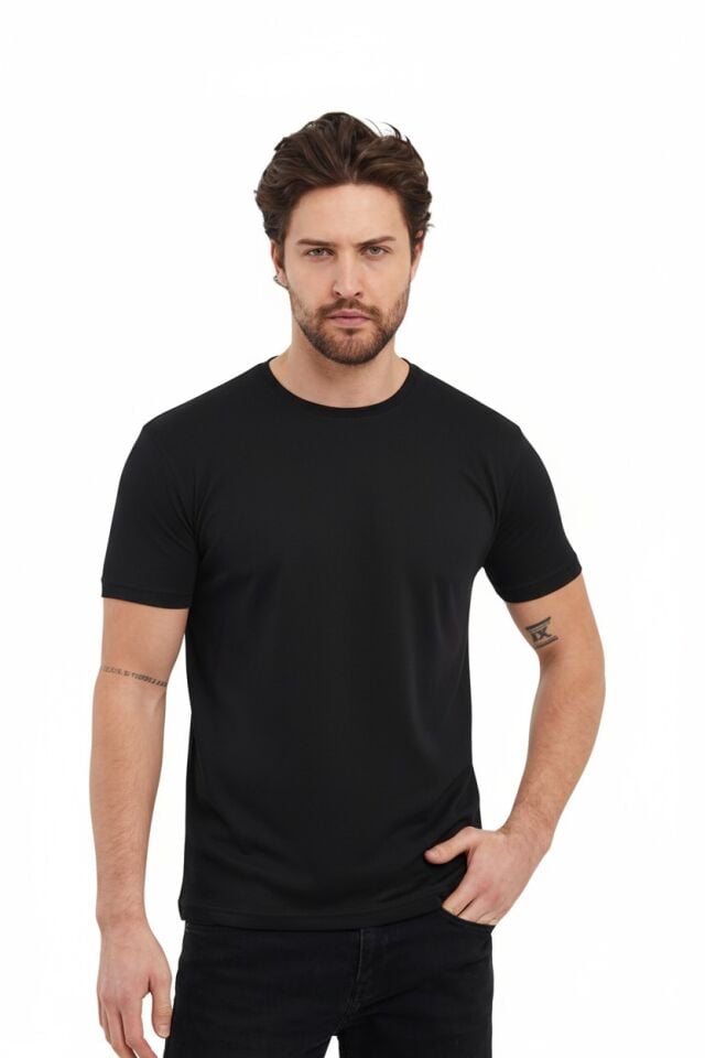 Kappa 0 Yaka Siyah Tişört