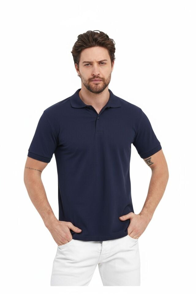 Koyu Lacivert Polo Yaka Tişört