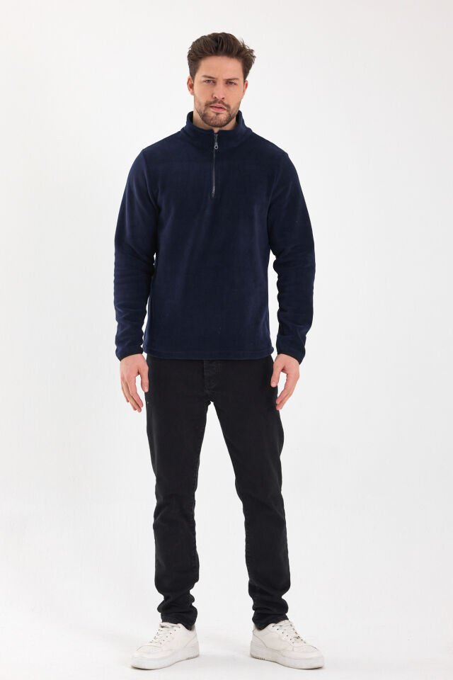 Laci Yarım Fermuarlı Polar Sweatshirt