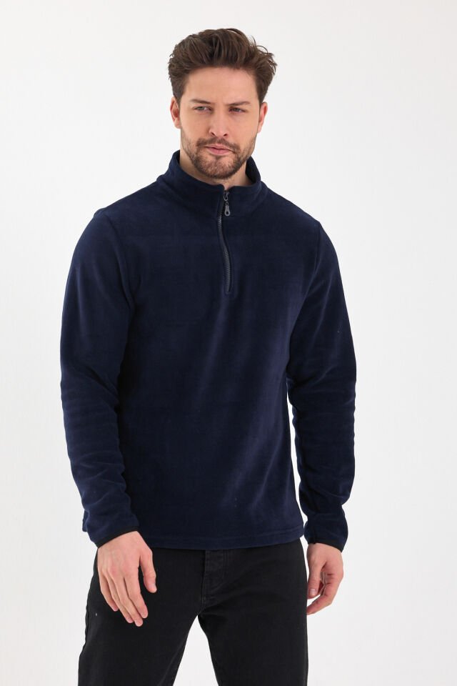 Laci Yarım Fermuarlı Polar Sweatshirt