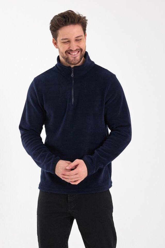Laci Yarım Fermuarlı Polar Sweatshirt
