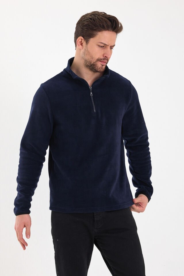 Laci Yarım Fermuarlı Polar Sweatshirt