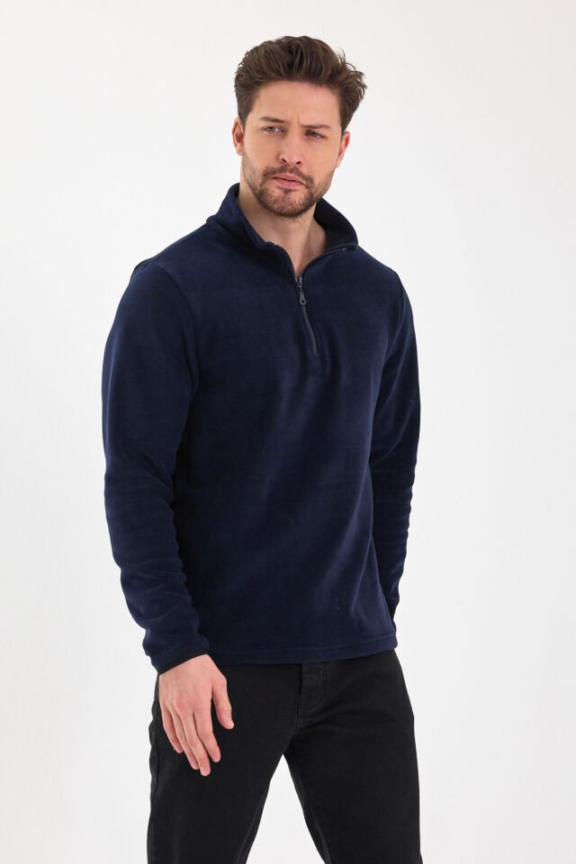 Laci Yarım Fermuarlı Polar Sweatshirt