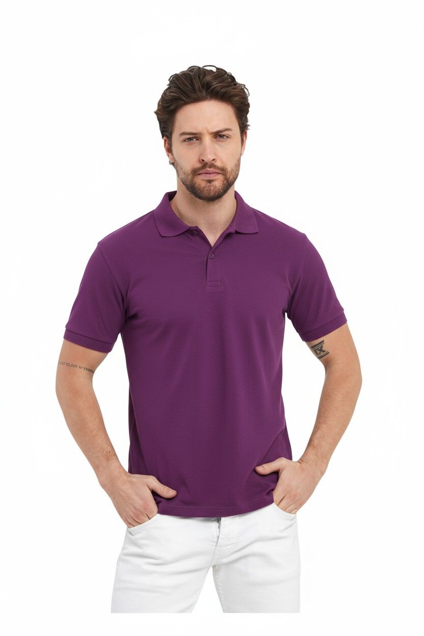 Mor Polo Yaka Tişört