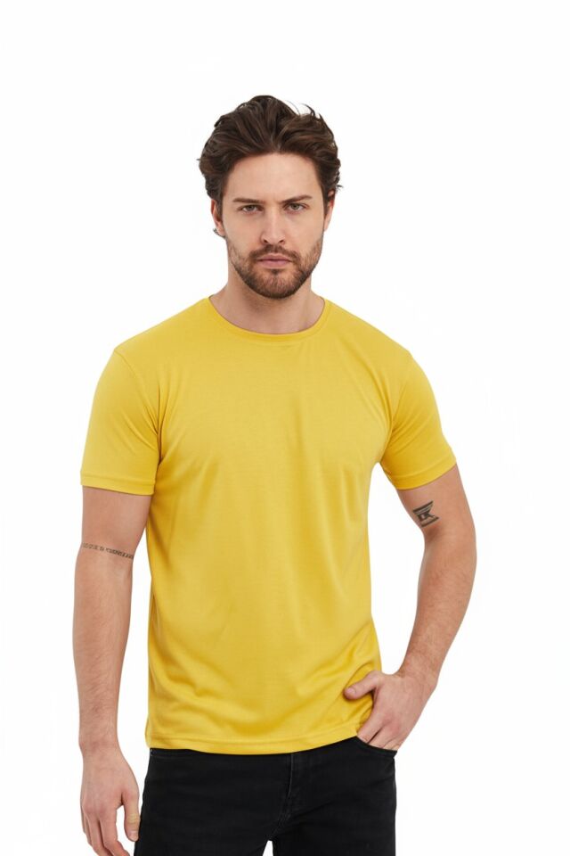 Sarı 0 Yaka  Tişört