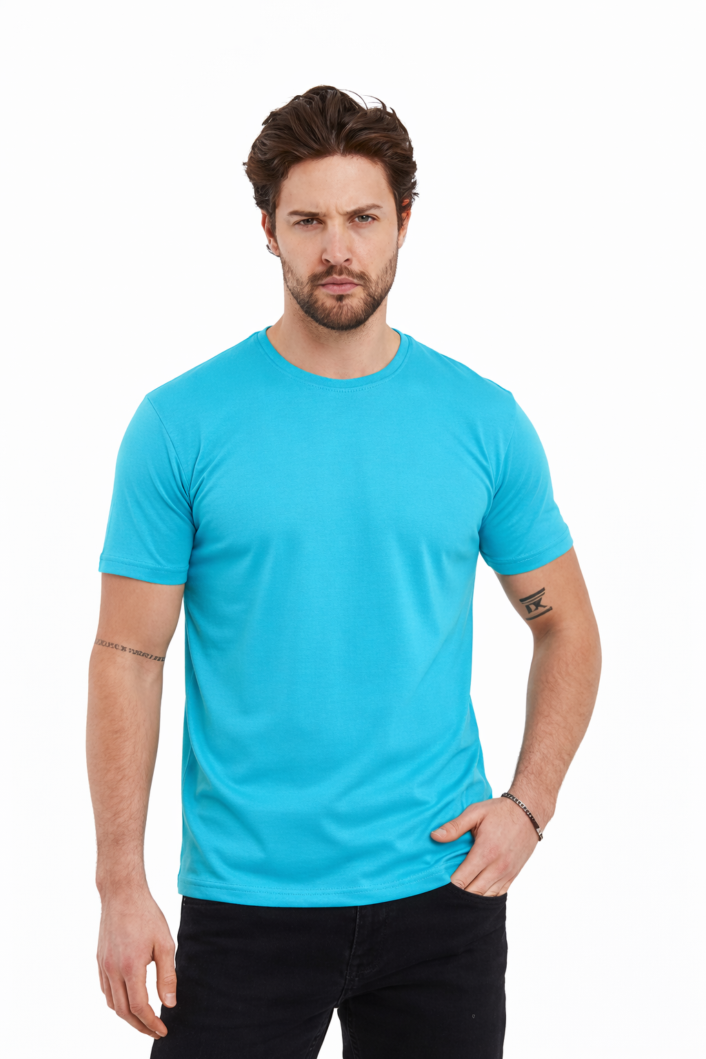 Turkuaz 0 Yaka  Tişört