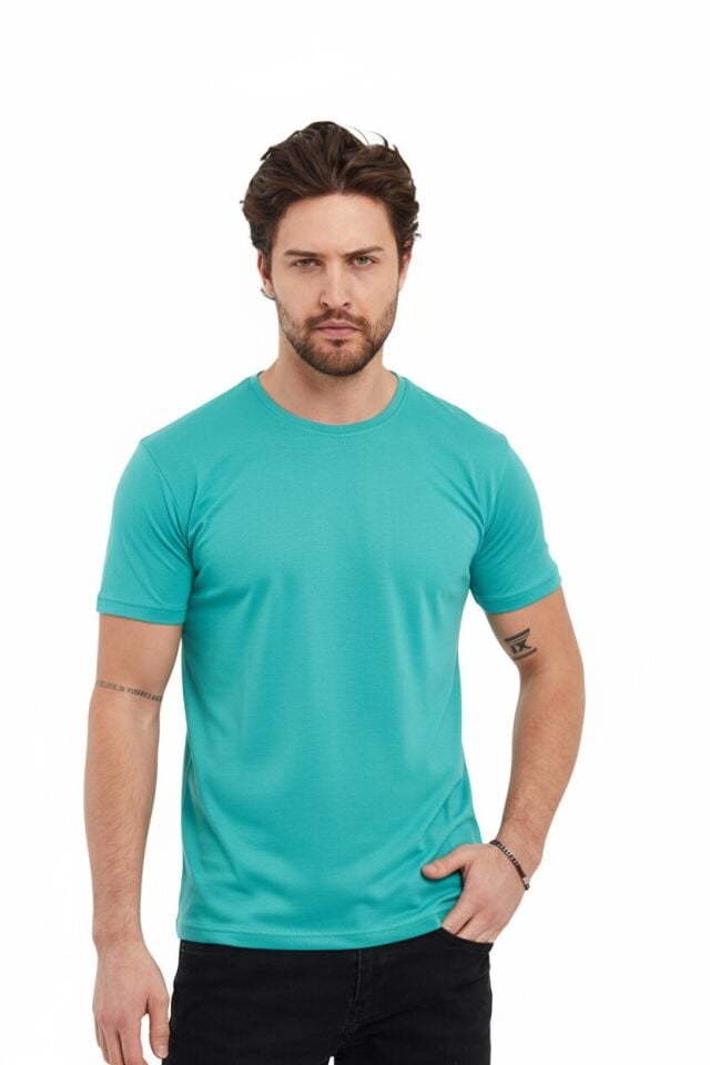 Turkuaz 0 Yaka  Tişört