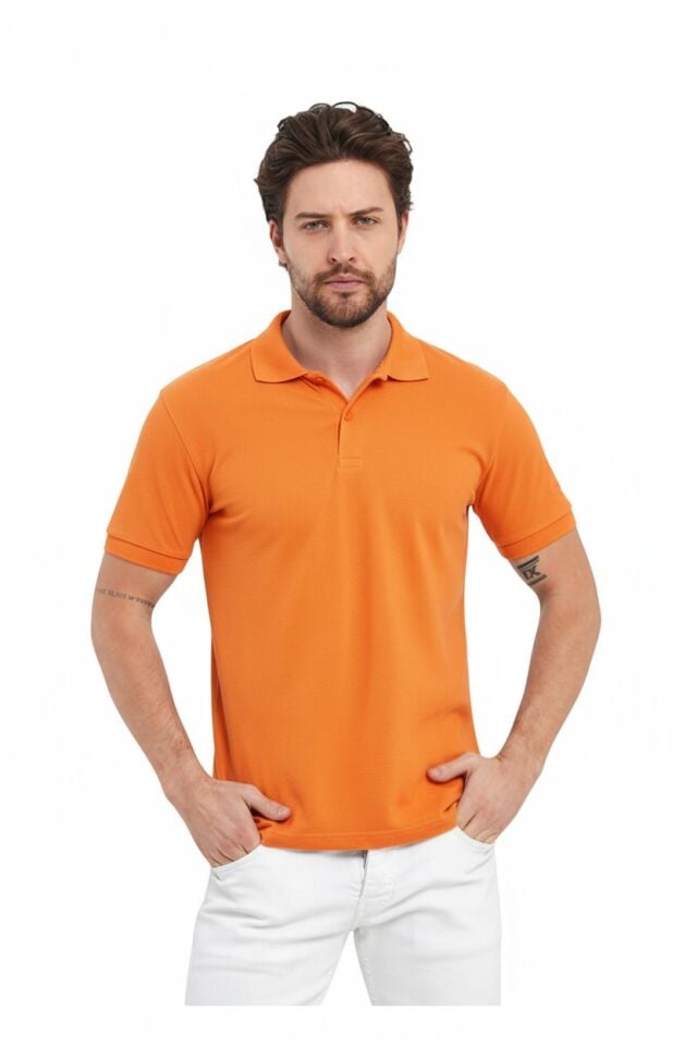 Turuncu Polo Yaka Tişört